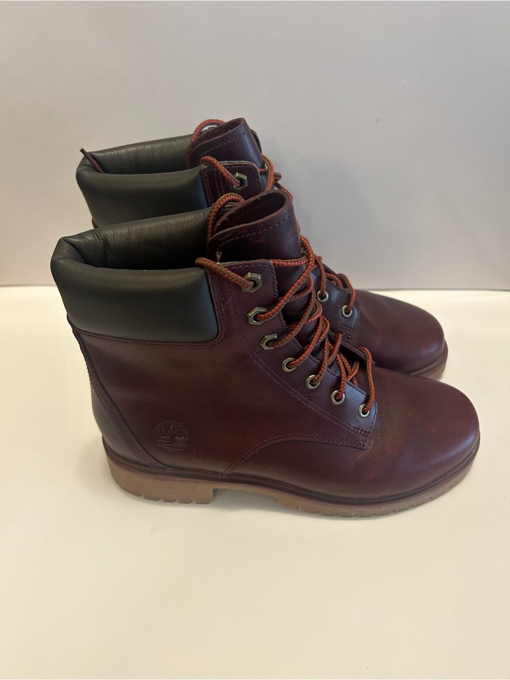 Timberland Jayne 6" Waterproof Boots Burgundy Leather Size 6